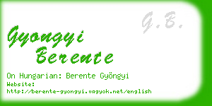 gyongyi berente business card